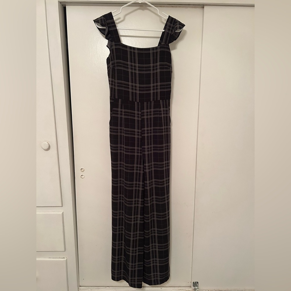 Black and Gray Plaid Jumpsuit